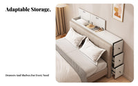 Space-Saving Narrow Bed Crevice Cabinet Multi-Functional Narrow Nightstand Modern Design Bedroom Storage Accessible Shelf Reach for Apartment Dwellers, Homeowners, Students, Small Areas, Dorm Room, Office