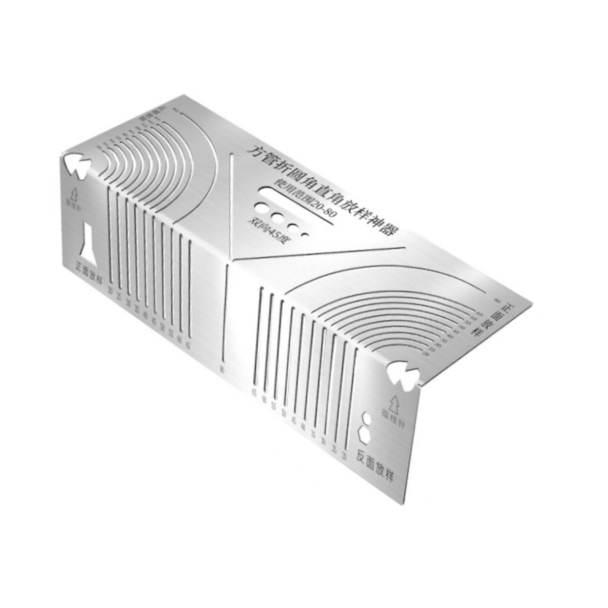 Square Tube Layout Ruler Rust-Resistant Marking Ruler with Slots Measuring Tool for Fabricators, Workshops