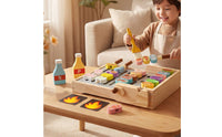 Wooden Barbecue Playset Interactive Parent-Child Play Toy Barbecue Grill Realistic Design Wooden Grill Toy for Kindergarten