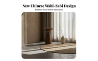 3 Pieces Wooden Frame Armchair with Woven Seat New Chinese design Wooden Lounge Collection Wabi-Sabi Design Minimalist Aesthetic