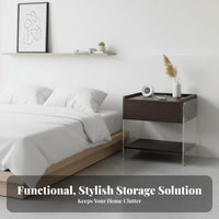 Transparent Side Cabinet Light Luxury Bedside Table Fully Assembled for Bedroom