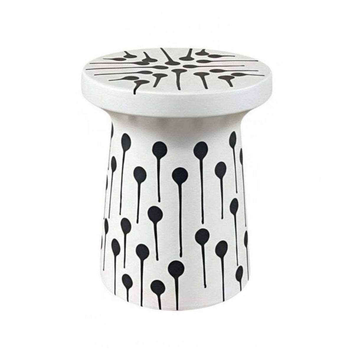 Spotted Mushroom Seat Multi-Functional Plant Stand Glazed Finish for Entryway