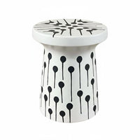 Spotted Mushroom Seat Multi-Functional Plant Stand Glazed Finish for Entryway