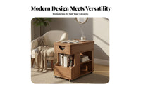 Adjustable C-Shaped Table with casters Rolling Cart Easy Assembly for Sofa Side