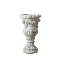 Pedestal Vase Stand Distressed Urn Pedestal Carved for Entryways, Photographers