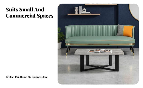 European design space-saving 2-Seater Couch Small Space Solution 2-Seater Couch Minimalist Design Sofa Metal Legs for Business Owners, Apartment Dwellers, Boutique, Office, Living Room, Bedroom