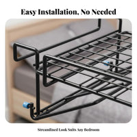 Foldable Bed Frame Shelf toolno-cost installation clamp-on Bed organizer Space-Saving