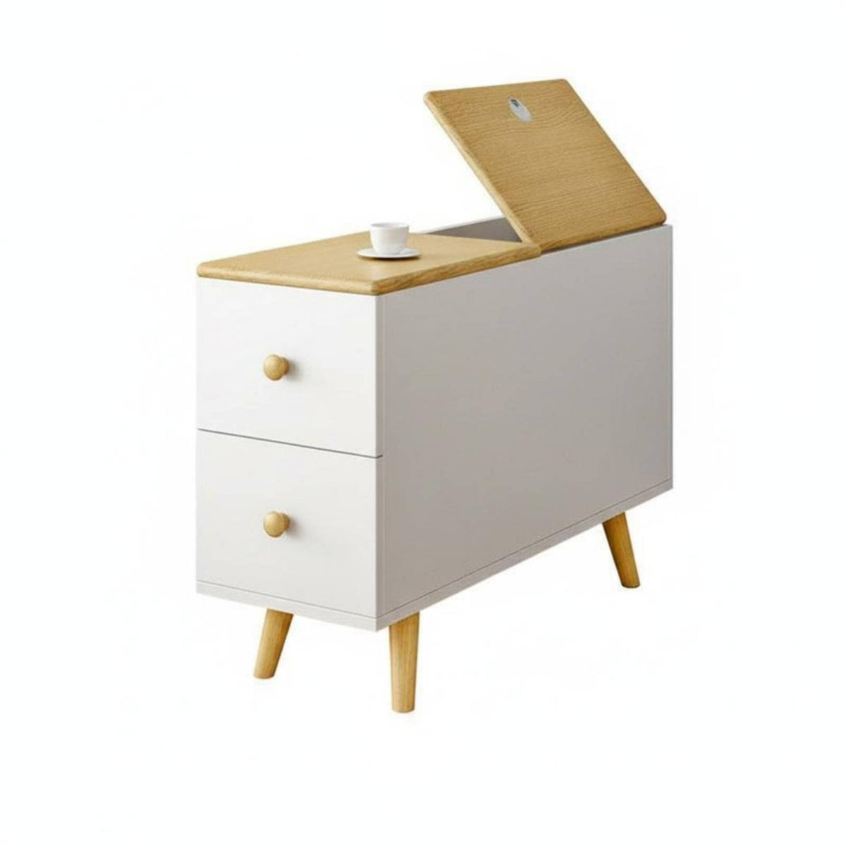 C-Shaped Sofa Table Space-Saving Nightstand Long-Lasting and Sturdy