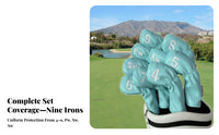 9 Pieces Golf Iron Head Cover Set | Easy-to-Manage Elastic Opening, Guard Padded Shape, Golf Iron Head Covers, for Travel