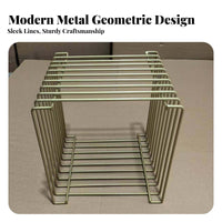 Square Metal End Table Nordic Design Minimalist Wire Frame Table Space-Saving