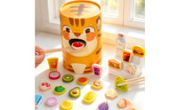 Chopstick Training Playful Hues Recognition Wooden Feeding Toy Materials Tiger Feeding Game for Young Children, Preschool