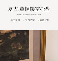 嘉彬家居印度进口家居装饰复古雕花托盘客厅玄关柜收纳盘桌面摆件