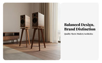 Stable Design Bookshelf Speaker Floor Stand Anti-Vibration Wooden Speaker Stand Non-Slip Feet Solid Wood High-Fidelity Rack for Audiophiles, Home Theater Enthusiasts, Listening Room