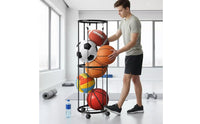 3 Tier Sphere Storage Rack Sturdy Construction Upright Sphere Storage Rack Freestanding Roundball Stand Easy Assembly