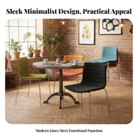 Stackable Armless Chair Contoured Seat Molded Plastic Shell Chair for Homeowners