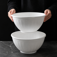 Large Salad Bowl with Lid, Round Serving Bowl for Meal Prepping, Modern Minimalist Matte Food-Grade Design, Stackable 23cm