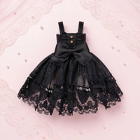 OB11 Doll Dress Bow Waist Sleeveless Doll Dress Decorative Buttons 1/12 BJD Outfit