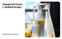 Large Capacity Water Carafe with Lid High Temperature Resistant Large Capacity Juice Jug Shatterproof Acrylic Cold Tea Kettle for Office Workers, Home