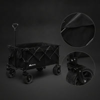 Heavy Duty Folding Utility Wagon Portable Folding Wagon All-Terrain Foldable Utility Cart Compact for Campers, Camping, Picnics, Beach