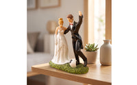 Wedding Cake Topper Resin Soccer Wedding Topper Hand-Painted Couple Statue for Couples