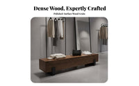 Backless Wooden Seat hardwood Wood unrefined-edge border Slab Bench Multi-Functional Indoor Furnishing for Homeowners, Business Owners, Living Room, Hallway, Bedroom