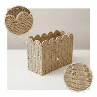 Woven Storage Basket Rigid Wicker Baskets Decorative for Desk