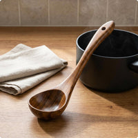 Teak Kitchen Utensil Single-Piece Wooden Cooking Spoon Set Wood Grain