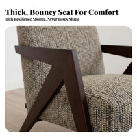 Upholstered Wooden Armchair Sturdy Wood Frame Upholstered Armchair Contemporary Design Ergonomic Comfort for Book Lovers