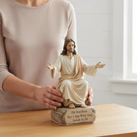 Seated Jesus Statue European Design Home Decoration Gift of Faith for Christians
