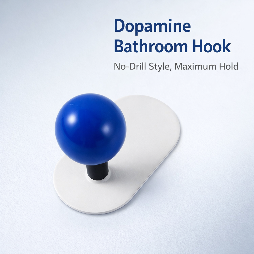 Bedroom and Closet Single Hook with Waterproof Design for Renter, No Drill Suction Bathroom and Door Hanger