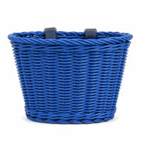 Woven Cycle Basket Front-Mounted Bike Basket with Straps Universal Handlebar Storage Container with Straps for Kids, Young Children, Balance Bikes
