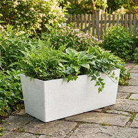 Raised Garden Bed Planter Box Outdoor, Rectangular Planter Box for Home Gardening, Breathable & Corrosion Resistant, Sheep White