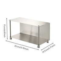 Two-Tier Storage Shelf Rustproof Stainless Steel Rack Brushed for Kitchen