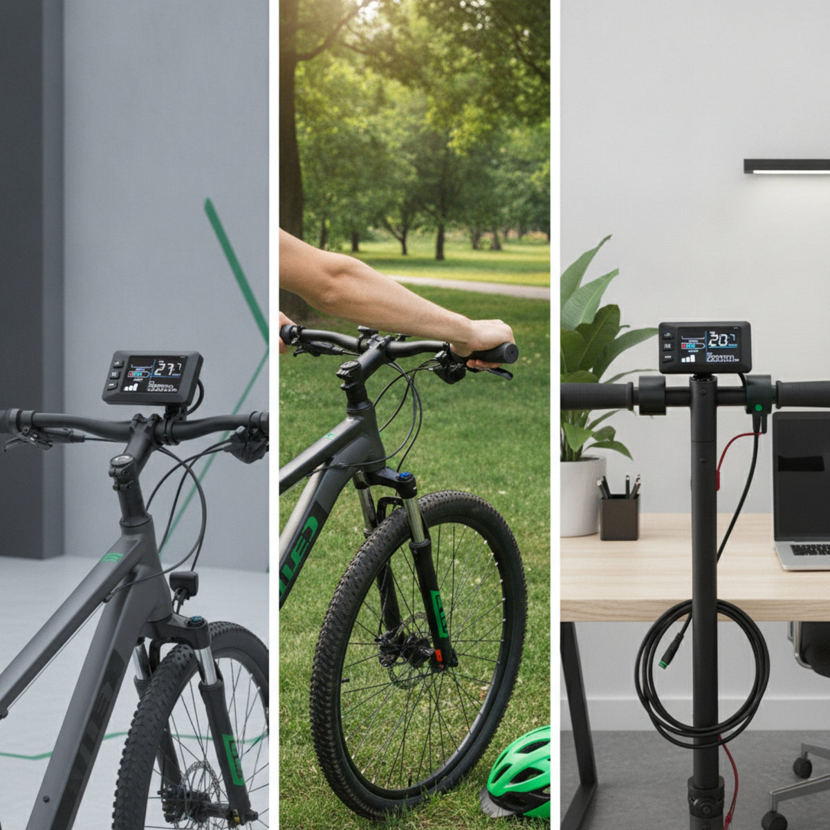 24V/36V/48V Electric Bike Display with Handlebar Mount Compatible Electric Bike LCD Display Sturdy Clear for Commuters