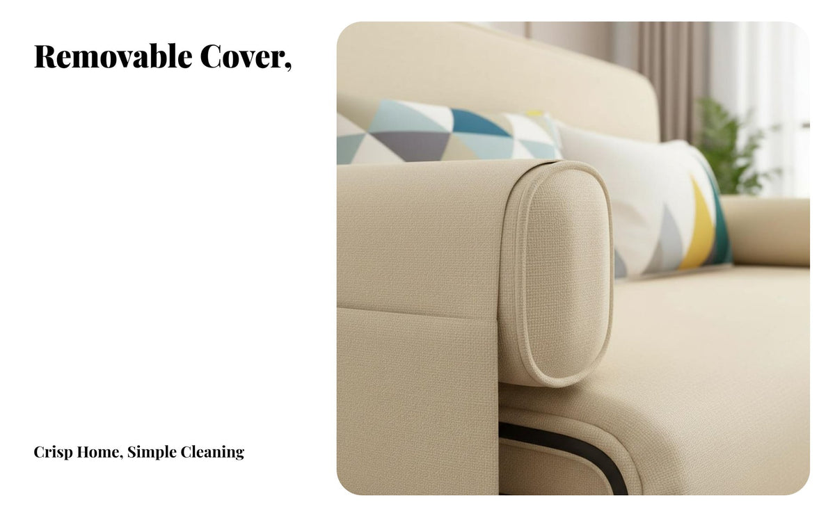 Foldable Single Folding Sofa Bed Multi-Functional Convertible Single Bed Thick Cushion Space-Saving Furniture Comfortable Cushioning for Apartment Dwellers, Guests, Students, Living Room, Bedroom, Office