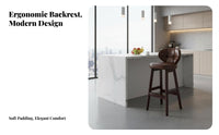 Upholstered Bar Stool with Backrest Modern Design Counter Chair Stable Base Cushioned Seat for Homeowners, Kitchen