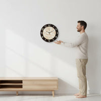 Modern Wall Clock Nordic Design Home Decor Battery Operated for Bedroom, Office