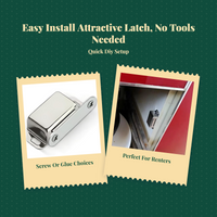 Attractive door latch, strong stainless steel cabinet latch, childproof lock, easy installation, dependable closing