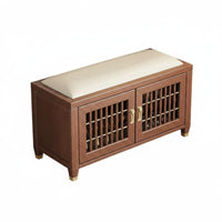 Upholstered Shoe Changing Stool New Chinese design Entryway Bench High Load Capacity Easy to Clean for Adults, Foyer, Bedroom