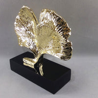 Ginkgo Leaf Sculpture Sculptural Ginkgo Leaf Ornament Compact for Desk, Entryway