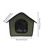 Waterproof Pet Shelter Foldable Outdoor Feline House Fixed for Yard, Cats