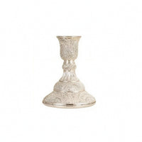 Ornate Candlestick Holder Shiny Candle Holder with Round Base Classic Sturdy for Dining Table