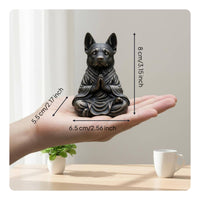 Meditating Dog Statue Easy to Low-Maintenance Dog Figurine Outdoor Friendly Resin Peaceful Animal Figurine for Office