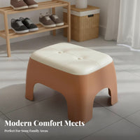 Stackable Padded Shoe-Changing Bench Multi-Functional Low Stool Easy to Clean Household Furniture High Load Capacity for Adults, Children, Elderly, Entryway, Living Room, Bedroom, Bathroom
