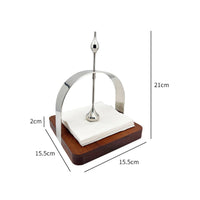 Stainless Steel Napkin Holder Rounded Corners Walnut Wood Napkin Holder