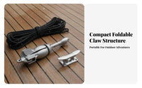 Kayak Anchor Foldable Design Galvanized Steel Anchor Portable Boating Equipment for Kayakers