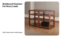 Solid Wood Audio Equipment Stand Shock Absorbing Multi-tier Amplifier Rack Anti-cracking Shelf Stable Construction Suitable for Audiophiles Listening Room