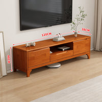 Solid Wood TV Cabinet Construction Nordic Design Media Cabinet Ample Storage Wooden TV Console with Legs for Bedroom