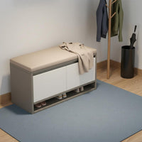 Shoe Storage Cabinet Bench Adjustable Shelves Entryway Shoe Bench Handle-Less Design for Hallway, Closet