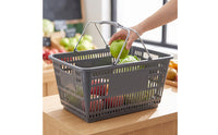 Shopping Basket with Metal Handle Produce Basket with Wire Handle Heavy-Duty for Shoppers, Supermarket